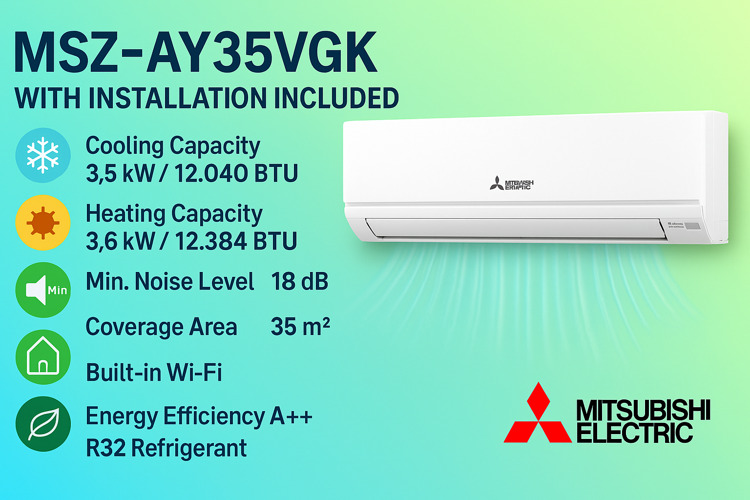 Mitsubishi MSZ-AY35VGK split AC unit