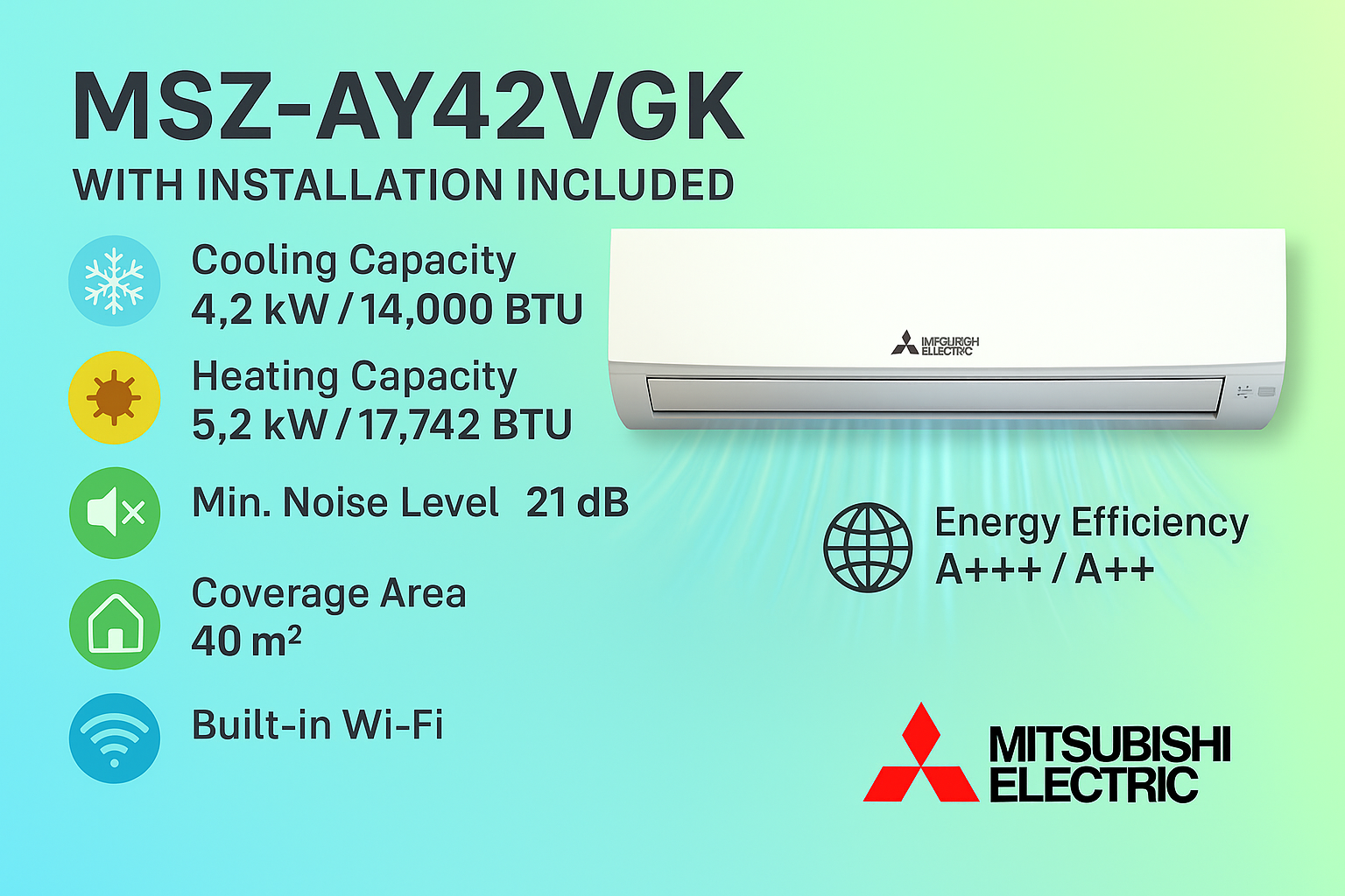 Mitsubishi MSZ-AY42VGK split AC unit