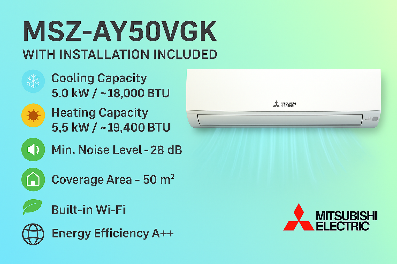 Mitsubishi MSZ-AY50VGK split AC unit